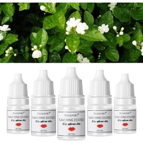 5Pcs DIY Natural Jasmine Flavor Essence Moisturizing Water-soluble Material Lip Gloss Base Gel DIY Lipgloss Kit Flavoring Essent