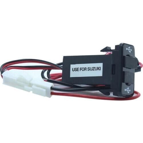 5V 2.1A cell Phone Charger for S/uzuki Dual USB socket adapter ABS Dashboard Car Electronics