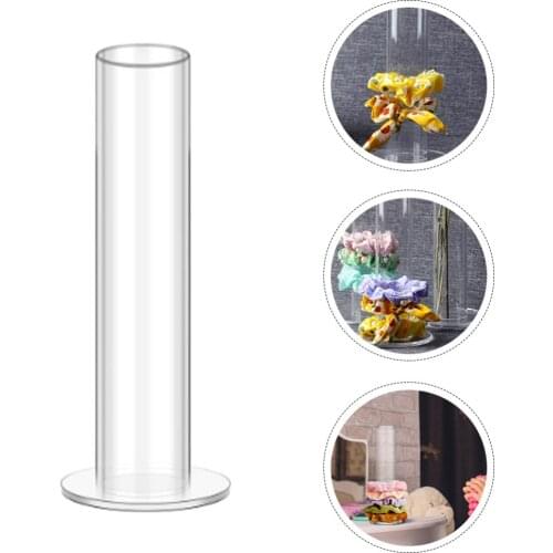 Acrylic Scrunchie Holder Stand Girl Clear Scrunchy Tower Hair Tie Organizer Holder Jewelry Bracelet Watch Display Stand Bar Rack