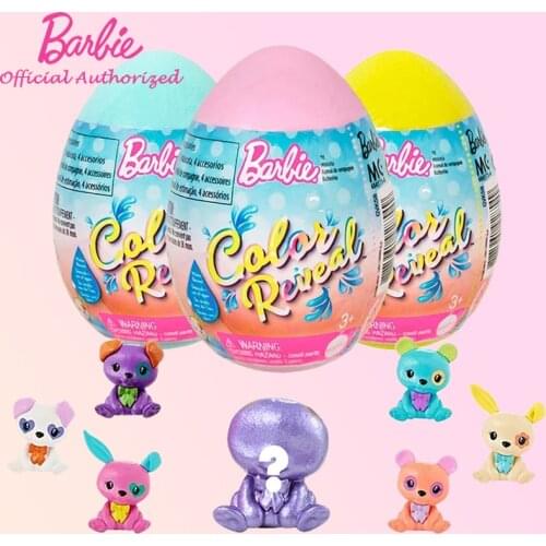Barbie Girl 2021 Newest Color Reveal Pet Set In Easter Egg Case With 5 Surprise Accessories Kid Toys Bland Box GVK58 For Gifts