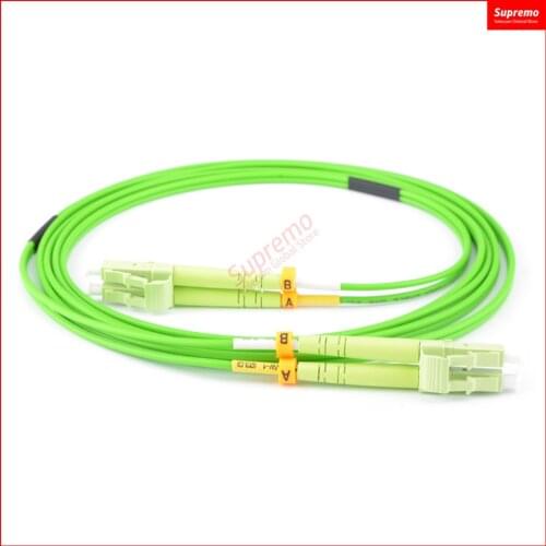 Free Shipping 10 PCS/LOT LC-LC DX OM5 Lime Green Fiber Patch Cord Length or Connector Can Be Customized