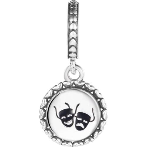 Fits Pandora Bracelets Theatre Masks Dangle Charm 100% 925 Sterling Silver Beads for Women Jewelry DIY Making Kralen Berloque
