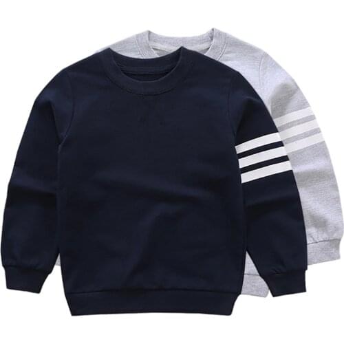 Baby Sweaters for Girls Boys Solid Color Cotton Pullover Sports Long Sleeve Sweater Childrens Clothing from 3 to 8 Years