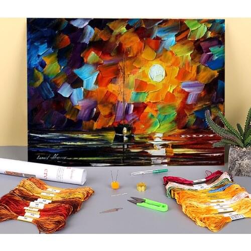 Lonely Night Printed 11CT Cross Stitch Kit Embroidery DMC Threads Knitting Sewing Needlework Handicraft Package Needle