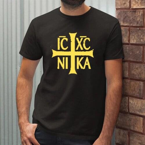 IC XC NIKA Christogram Graphic Man Tshirt Christian Orthodox Belief Tops Summer Cotton Harajuku T-shirt Fashion Casual Loose Tee