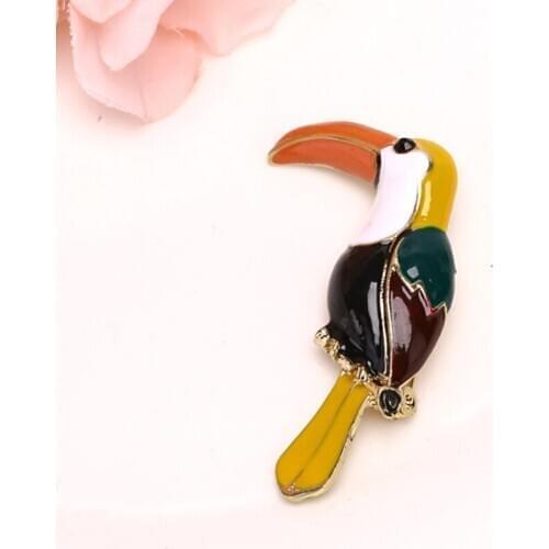 Hot Enamel Woodpecker Brooch Fashion Colorful Bird Shape Animal Brooch Pin Jewelry Bag Decoration