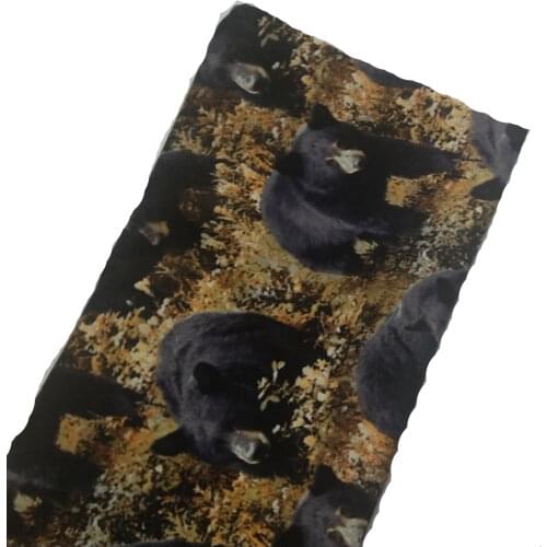 Vivid Brown Bear Nearby Fall Printed Cotton Fabric 50x105cm Animal Fabric Patchwork for Cloth Dress Party Home Decoration