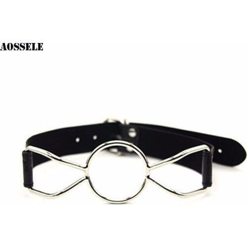 Leather Belt Stainless Steel O Ring Mouth Gag BDSM Fetish Bondage SM Adult Game Sex Toys For Women Men Sex Products Erotic Toy