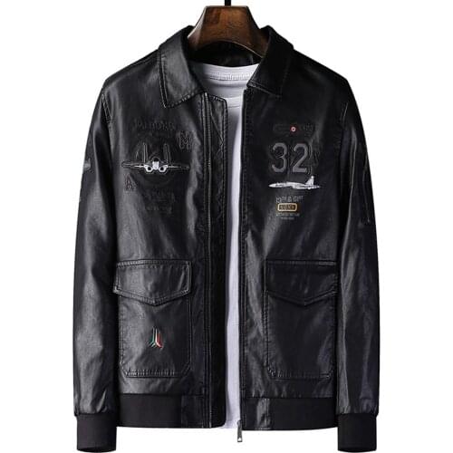 2021 US Style Bomber Jackets and Coats For Men Air Force Mans Leather Coat Jacket Embroidered Outer Coats Winter Warm Clothing
