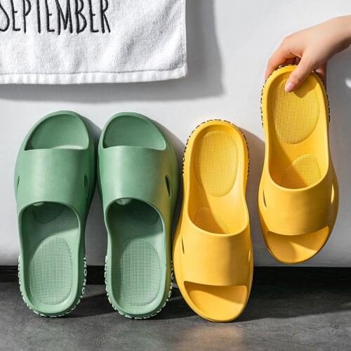 New Summer Home Woman Men Slippers Non-Slip Wear-Resistant Soft-Soled Slides Room Bathroom Bathing Thick-Soled Slippers