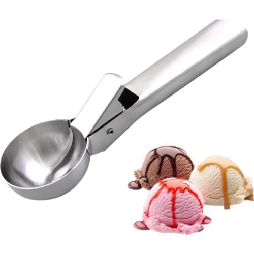 Meijuner Ice Cream Scoops Stacks Stainless Steel Digger Fruit Non-Stick Spoon Kitchen Tools For Home Cake ice cube maker