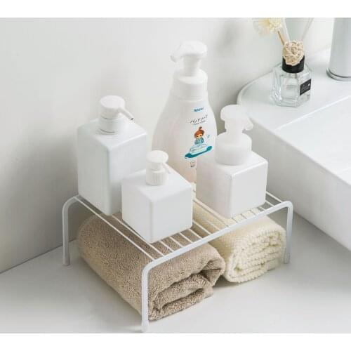 Metal Hollow Drain Shelves Sink Storage Rack Adjustable Storage Holder Kitchen Cabinet Organizer Dish Tray Bathroom Corner Shelf