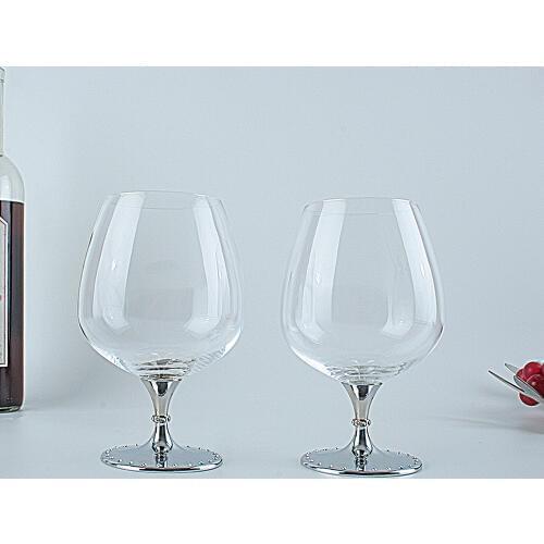 Oh Trend Brandy Snifter Cup Crystal Wine Glasses Personalised Whisky Glass Stainess Steel Stand Wedding Bar Glass Home Drinkware