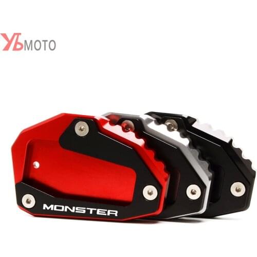 Motorcycles Accessories For DUCATI MONSTER 696 795 821 1200 1200S Kickstand Foot Side Stand Extension Pad Support Plate