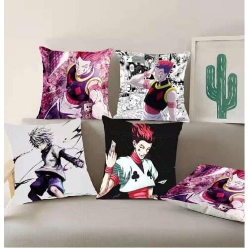 Anime Hunter X Hunter one sided pattern Soft nap Plush Square throw pillow