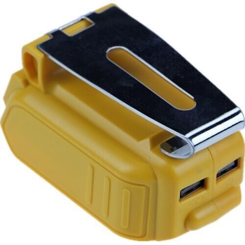 Newest USB Converter For DEWALT 18V 20V Li-ion Battery DCB200 DCB205 Converter with two USB Device free shipping