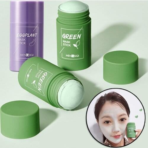 Poreless Deep Cleanse Mask Stick Green Tea Eggplant Oil Control Pore Shrinkage Blackhead Removal Moisturizing Mud Mask MA