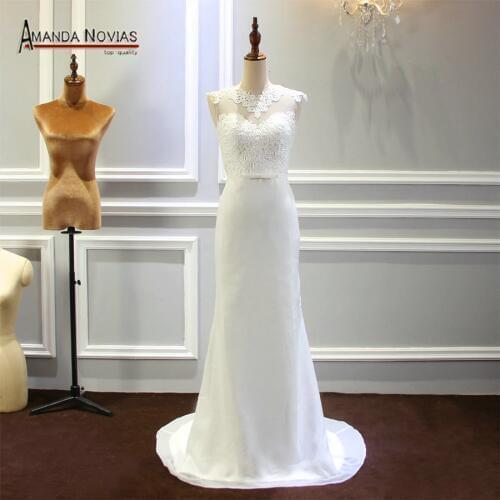 Simple Beach Wedding Dress Chiffon Elegant Bridal Dress 2019