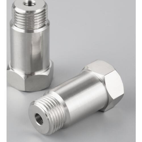 Yetaha 2pcs 45mm Oxygen Sensor Spacer M18 x1.5 O2 Lambda Straight CEL Fix Extension Extender Exhaust Spacers Steel Chromed