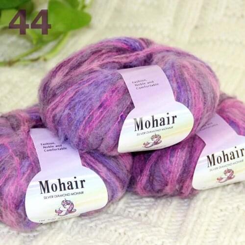 Sale New 3BallsX25g Luxury Soft Mohair Warm Wrap Shawl Hand Knit Crochet Yarn291-44 Pink Purple Gray Multi