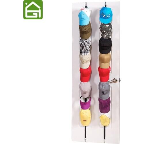 Adjustable Over the Door Rack Hold up to 8 Caps Closet Space Save Baseball Hat Bag Display Hanger