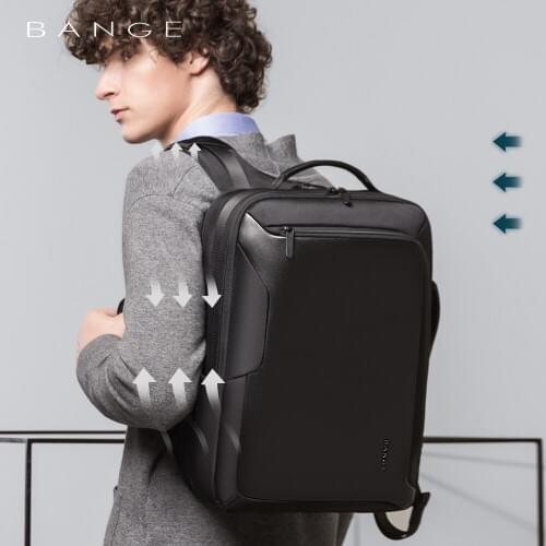 Bange 15.6 inch Laptop Backpack For Men Water Repellent Functional Rucksack with USB Charging Port Travel Backpacks Male