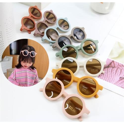 For Convenience Glasses Solid Kids Round Ultraviolet-proof Sunglasses Retro Infants Sunglasses Cute Patterns For Kids And Women