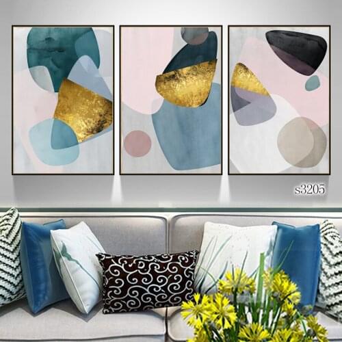 Modern Oil Painting Print on Canvas 3pcs Color Abstract Modular Canvas Printing Wall Art Picture Canvas Painting for Home Decor