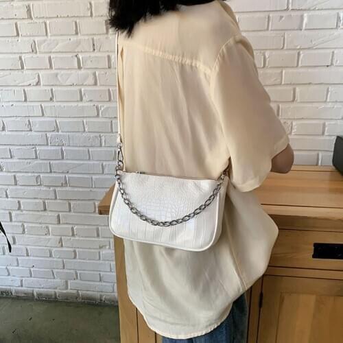Female Retro Bag 2020 New Baguette Commuter Armpit Bags Wild Texture Solid Color Handbag Sample Fashion Shoulder Purse