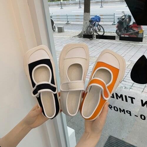 Shoes Woman 2021 Modis All-Match Espadrilles Platform Casual Female Sneakers Creepers Square Toe New Summer Cute Clogs Small Rub