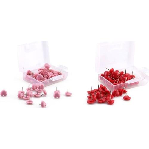 Heart shape 50pcs Plastic Quality Cork Board Safety Colored Push Pins Thumbtack Office School Accessories Supplies
