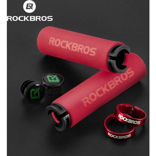 ROCKBROS Bicycle Grips Sponge MTB Handle Anti-skid 3D Silicone Grip Alloy Bilateral Cycling Handlebar Ultraight Bike Accessories