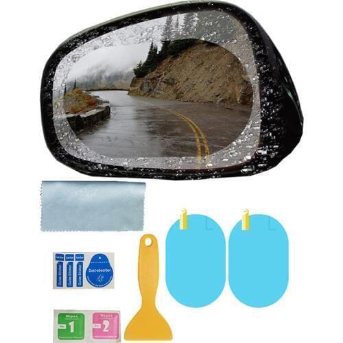 1 Pair Hydrophobic Film Rearview Mirror Rainproof Driving Safe Scratch-Resistant Stickers Waterproof Car Mirror Film