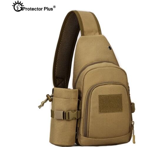 PROTECTOR PLUS Military Camo Sport Outdoor Shoulder Bag Tactical Multipurpose Chest Bag Camping Travel Hiking Fishing Crossbody
