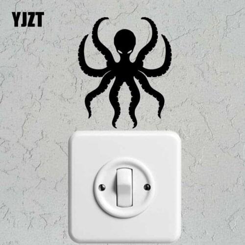 YJZT Animal Octopus Wall Switch Sticker Decal Creative Cartoon Vinyl Living Room Decor 17SS-0685