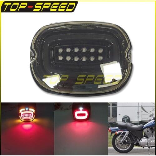 Motorcycle Rear Brake 12V LED Tail Light Turn Signal Black Lense LED For 2008-2013 Dyna FXDF FLD FXDWG FLSTF FLSTC FLTR FLHR