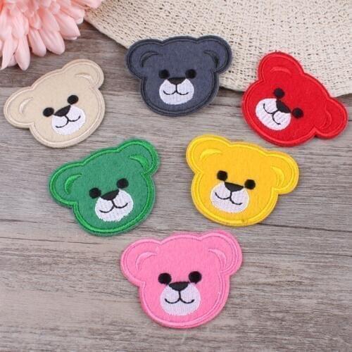 Ironing patching ligth brown putting on clothes childrens accessories 6 colors of bear cubs gray red