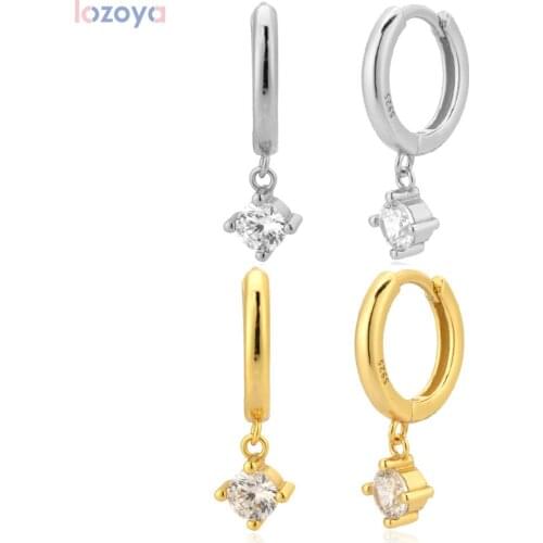 Lozoya 925 Sterling Silver Clear Jewels Party Fashion Luxury Pendiente Women 2020 Fashion Jewelry For Women Luxury Jewelry