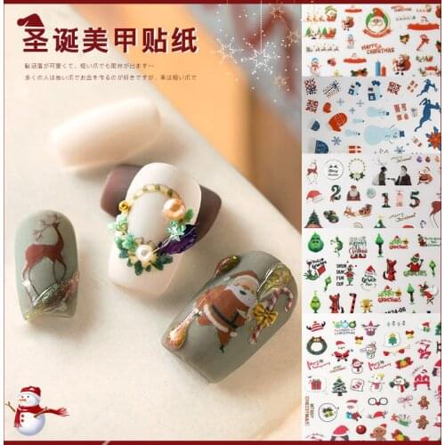 1 Piece Of 3d Christmas Nail Art Sticker Slider Applique Nail Art Decoration Accessory