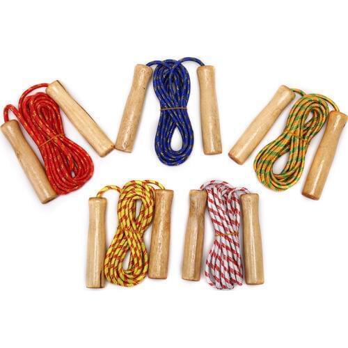 1PC skipping Sports Skipping Rope Practice Speed Jump Wood Grip Handle Children Kid Fitness Equipment Training