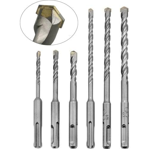 10pc/Lot 4mm 5mm 6mm Electric Hammer SDS Plus Drill Bits Set Concrete Wall Brick Block Masonry Hole Saw Drilling