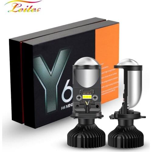 2pcs Canbus Lamp H4 LED Mini Projector Lens Automobles Bulb 20000LM Conversion Kit Hi/Lo Beam Headlight 12V Right Hand Drive RHD