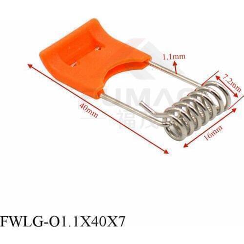 2pcs/lot nickel plating 40-55mm length recessed lighting torsion spring clips with orange plastic cover