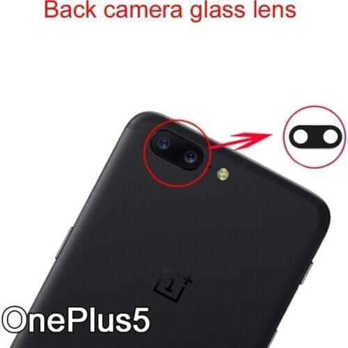5PCS/Lot For OnePlus 5 Rear Back Camera Glass Lens Cover With Sticker Replacement Part for One Plus 5 5T A5000 Camera Lens Cover