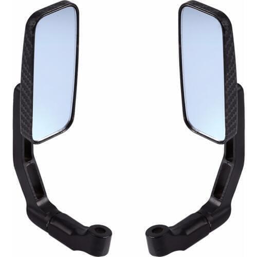 Car-Styling 1 Pair Universal Motorcycle 360 rotate Mirrors Rectangle Rear View Mirrors Black Thread color New