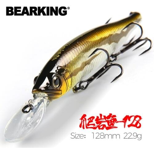 BEARKING 128mm 22.9g hot model fishing lures hard bait 10color for choose minnow,quality professional minnow depth2 - 3m
