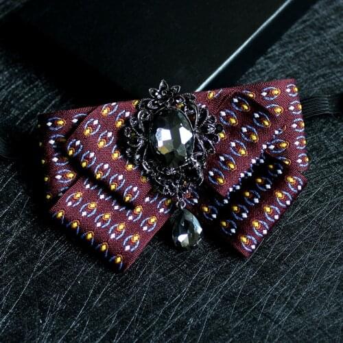 Free Shipping New fashion mens male casual High-grade diamond collar dress double bow tie collar show host groom groomsman 2017