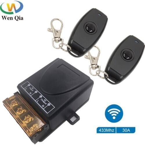 High Power Wireless Remote Control Switch 433Mhz AC85-220V 30A 1CH Relay Receiver For Factory Farm Office Exhaust Fan Pump Lamp