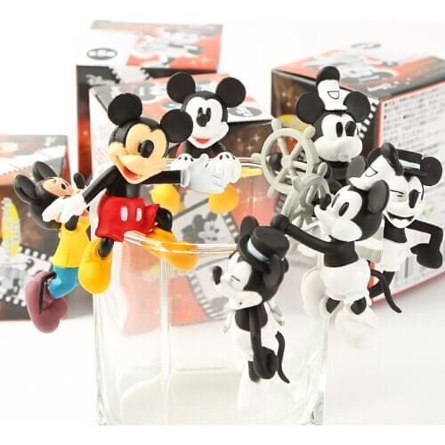 Disney Cartoon Peripheral Mickey Mickey Mouse Cup Edge Ornaments Tea Friends Cup Edge Pendant Toy Mini Figure Model