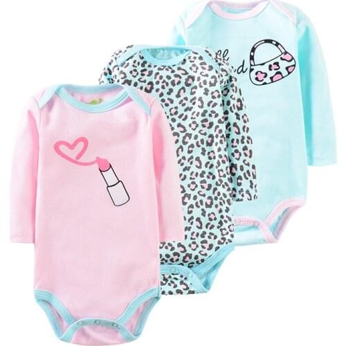DLSY Long Sleeve Baby Clothing 3/Pack Gender Neutral Baby Suit Cute Baby Jumpsuit